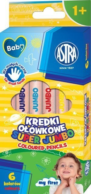 Lapsa ngjyrues Astra Baby Super Jumbo, rrumbullakët, set 6 ngjyra