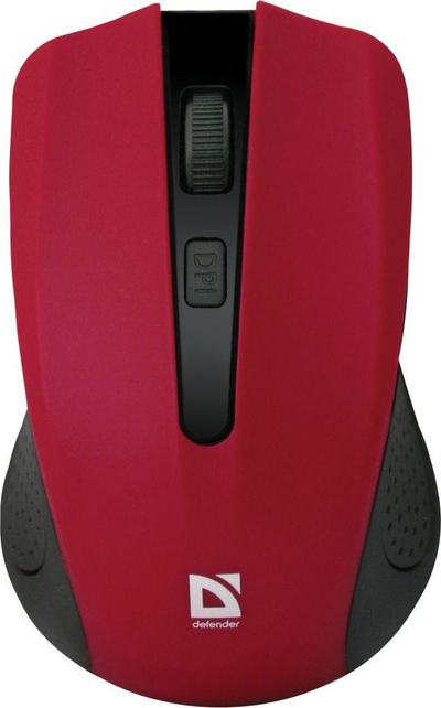 Maus Defender Accura, wireless, USB, i zi dhe i kuq