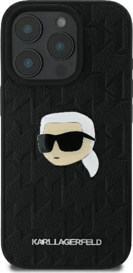 Mbrojtëse telefoni Karl Lagerfeld KLHCP16LPGKLKIPK, për iPhone 16 Pro 6.3", hardcase, e zezë