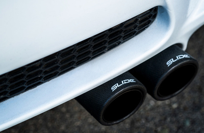 Насадка ауспух SLIDE Double Exhaust, влез 63.5mm, излез 89mm, не'рѓосувачки челик