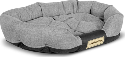 Krevat oval për qen AIO, XXL 130 x 105 cm, material i fortë, gri