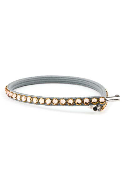 Shirit dekorativ për helmetë Casco MyStyle Stripe Swarovski, one size, kristale Light Colorado Topaz, gri
