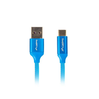 Kabllo USB Lanberg CA-USBO-21CU-0010-BL, USB A në USB C, 1 m, 5A, blu
