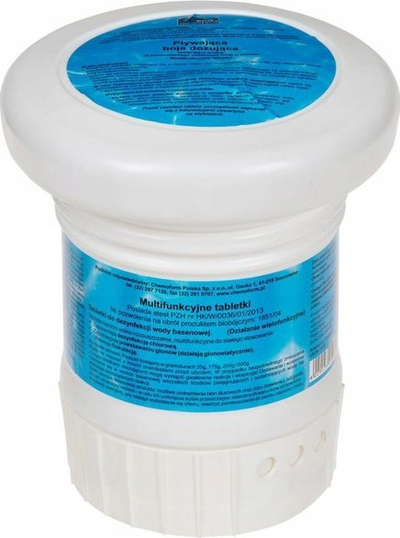 Tableta klori për pishinë Planet Pool Floating Buoy, multifunksion, 600g, e bardhë