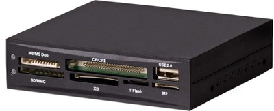 Внатрешен читач на картички Akyga AK-CA-37, USB 2.0, 3.5", црн