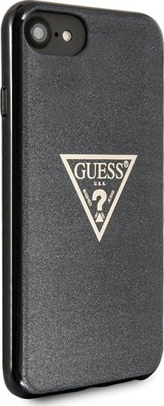 Këllëf telefoni Guess Glitter Triangle, hardcase, për iPhone 7 8 SE 2020, i zi