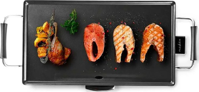 Grill elektrik tavoline Nedis Teppanyaki, 47.5cm x 26.5cm, me veshje jo ngjitëse, ngjyrë e zezë