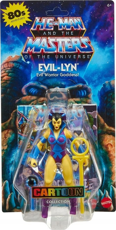Figura aksion Mattel Masters of the Universe Origins Evil-Lyn, 5.5", Cartoon Collection, me aksesorë