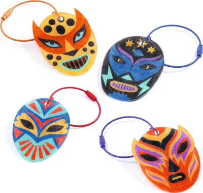 Set kreativ për varëse çelësash Djeco Artistic Plastic The Wrestler, 5 copë, për t’u lyer me ngjyra, shumëngjyrësh