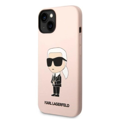 Mbulesë telefoni Karl Lagerfeld Liquid Silicone, për iPhone 14, rozë