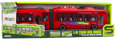 Lodër autobus i përthyer pa markë, 1:16, me drita e zëra, i kuq