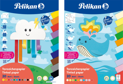 Letër kartoni Pelikan 101585, 120 g/m², set 20 fletë, shumëngjyrëshe