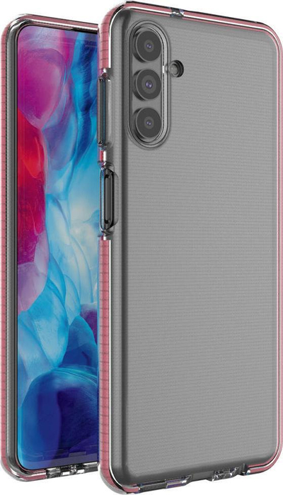 Mbrojtëse telefoni Hurtel Spring Case për Samsung Galaxy A13 5G, TPU xhel transparent, skaje të ngritura, rozë e çelët