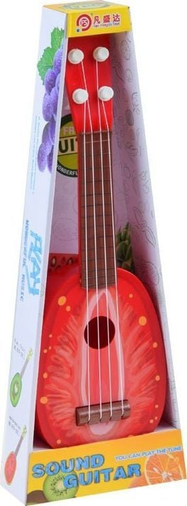 Kitarë lodër për kalamaj IN0033, ukulele me fruta, plastike, e kuqe