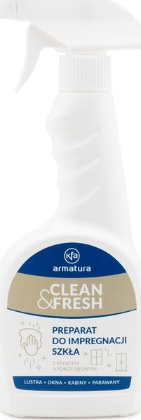 Sprej pastrimi xhami KFA Clean &amp; Fresh, efekt hidrofobik, për kabina dushi