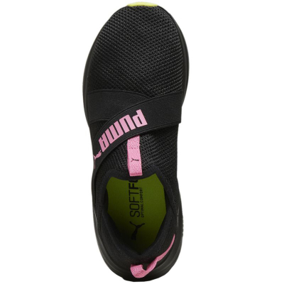 Патики Puma Softride Harmony Slip Wns, за жени, црни со детали во боја лајм и розева