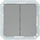 Ndërprerës i dyfishtë Legrand P410-020-22, IP44, gri