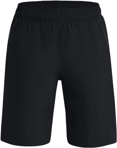 Кратки спортски панталони Under Armour Boys Woven Graphic, полиестер, со џебови, црни