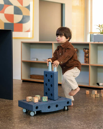 Set lojërash modular MODU Explorer, kreativ për fëmijë, 15 krijime, blu