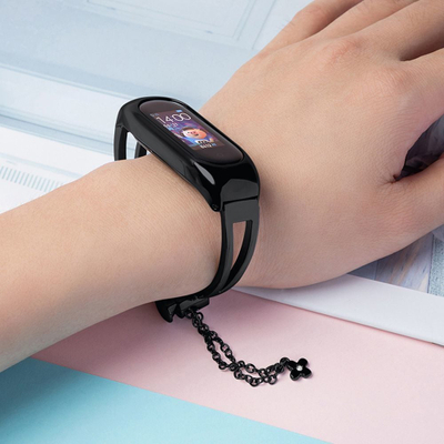 Rrip metalik Hurtel për Xiaomi Mi Band 3 4 5 6, çelik inoks, i zi