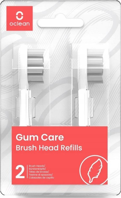 Koka zëvendësuese furçe dhëmbësh Oclean Gum Care P1S12 W02, ekstra të buta, set 2 copë, të bardha