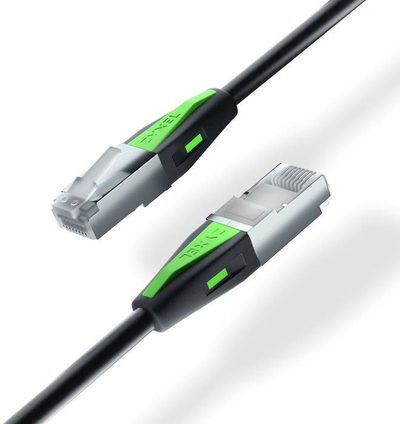 Мрежен кабел Зиксел етернет CAT6a, 0.18m, црн