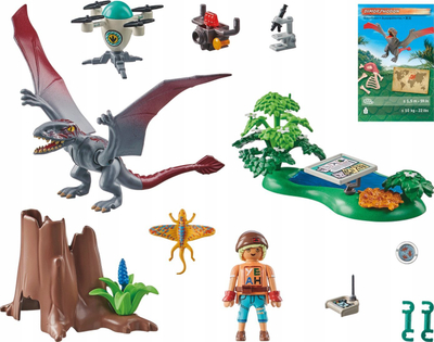 Lojë me figura Playmobil Dinos 71525 Observatory with Dimorphodon, 49 pjesë, për kalamaj 4-10 vjeç, shumëngjyrëshe