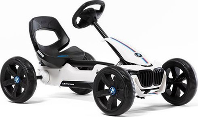 Go-kart me pedale BERG Reppy BMW, gomë EVA, ulëse që rregullohet, i bardhë
