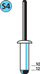 Riveta të verbër çeliku Novus S4 045-0037, Ø 4 mm, 12 mm, set 20 copë