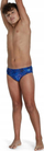 Rroba banje për çuna Speedo Endurance, model slip, që s’i ha klori, blu me dizajn