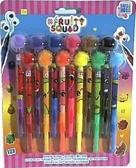 Set stilolapsa xheli me erë frutash Canenco Fruity Squad, me pompone, me shum ngjyra