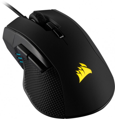 Гејминг глушец Corsair IRONCLAW RGB, 18000 DPI, со кабел, црн