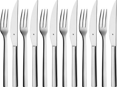 Set piruna dhe thika steak WMF Nuova, 12 copa, çelik inox, ngjyrë argjendi