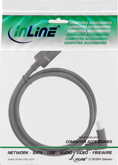 Kabllo DisplayPort InLine 17153U, 3m, 8K, e zezë