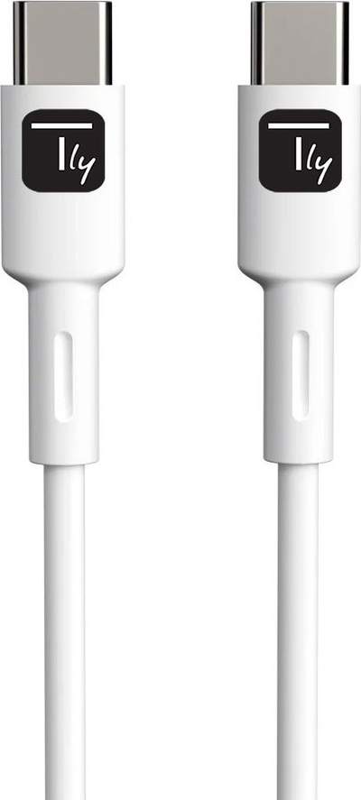 Kabllo USB-C Techly 2.0, 1m, 60W, e bardhë