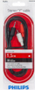 Kabllo audio Philips SWA2527W, 3.5 mm në 2x RCA, 1.5 m, e zezë