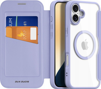 Këllëf portofol Dux Ducis Folio për iPhone 16 Pro Max, me MagSafe, me xhep për kartat, lejla