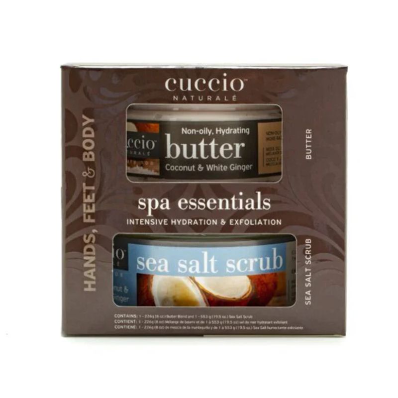 Set për kujdesin e trupit Cuccio Naturale Kit Spa Essentials Coconut & White Ginger, 226 g + 553 g