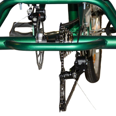Biçikletë triçikël Enero 3-KOOWY Folding Bike 24, Shimano 6 marshe, shportë mbrapa, jeshile