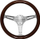 Volant portov Steering Wheel 350mm Wood Style, dru, argjendtë