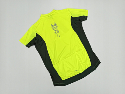 Bluzë çiklizmi YKK Cycling me zinxhir, material teknik, verdhë neoni me të zezë