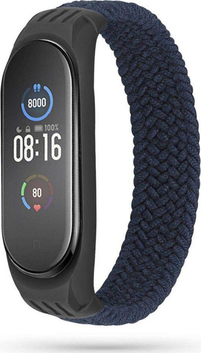 Ремче Tech-Protect Loop за успешност Xiaomi Mi Smart Band 5 6 6 NFC, најлон еластично M, јаглен