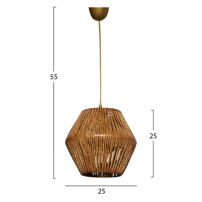 Llambë tavani metal+bamboo Ø25×55 cm (HM7362)