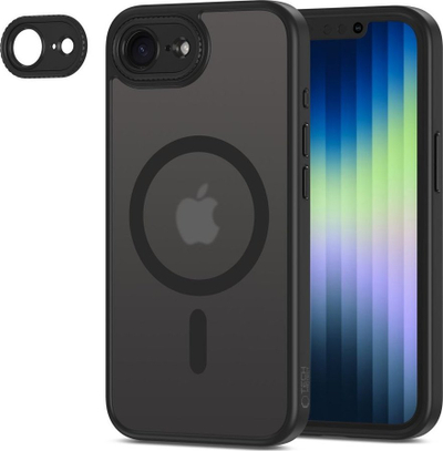 Куќиште за телефон Tech-Protect Magcam MagSafe, за iPhone 16E, мат, црна