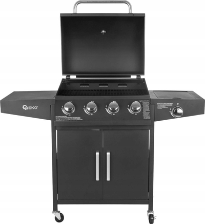 Grill me gaz Garden, 14.5 kW, 4+1 djegës, i zi