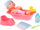 Set lodrash goc kukull Baby Doll, karrocë dhe shtrat, 35cm, rozë