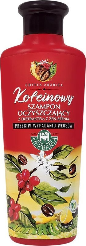 Shampó BANFI Herbaria me kafeinë edhe xhinxhen, 250 ml, për flokë, transparente