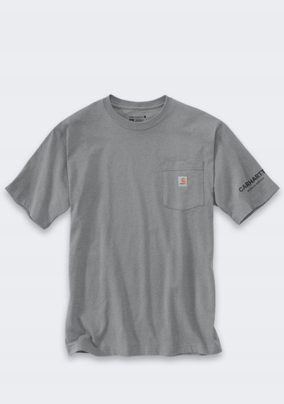 Bluzë Carhartt Streetcar Graphic Relaxed Fit, me mëngë të shkurtra, pambuk, gri me të zezë