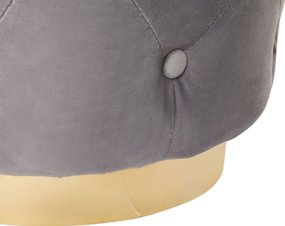Puf kadife CARROLLTON Velvet Pouffe, bazë metalike, gri