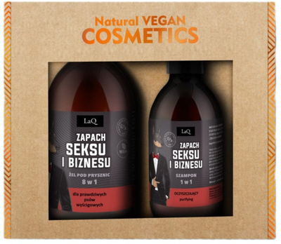 Set kujdesi për trup dhe flokë LaQ Doberman Sex and Business Black, xhel dushi 500ml, shampo flokësh 300ml